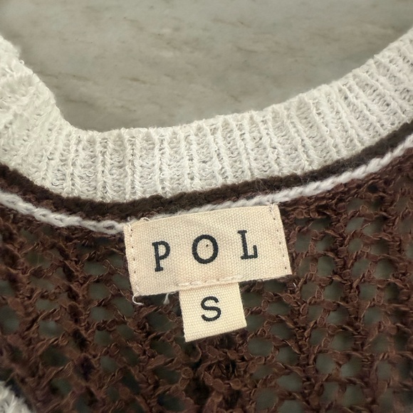 POL Oversized Brown and Cream Open Knit Sweater - Picture 11 of 11